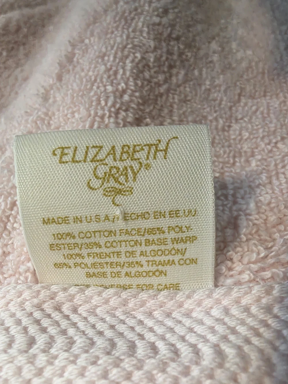 Elizabeth Gray Pink Cotton Towel